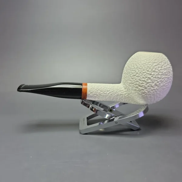 MBSD Meerschaum Deluxe Rusticated Apple Block Meerschaum Pipe, Briars-Mortise, New - Image 5