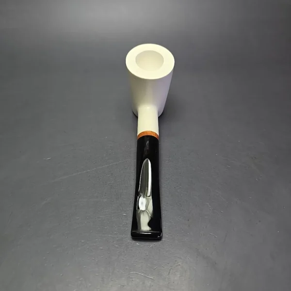 MBSD Meerschaum Deluxe Smooth Poker Block Meerschaum Pipe, Briar-Mortise, New - Image 6