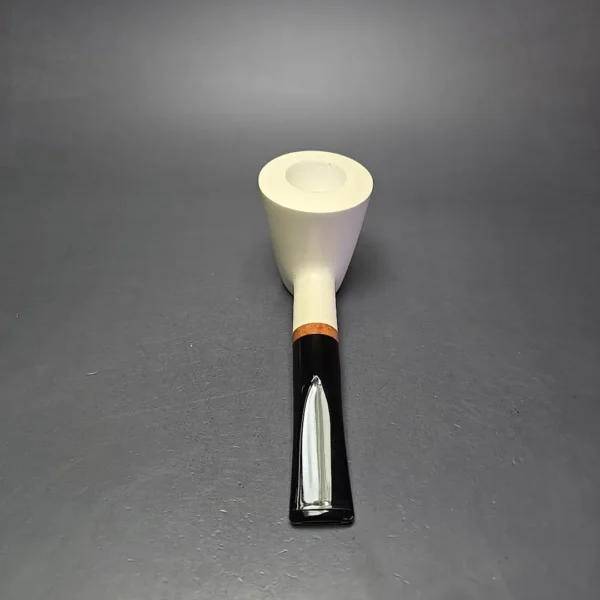 MBSD Meerschaum Deluxe Smooth Poker Block Meerschaum Pipe, Briar-Mortise, New - Image 6