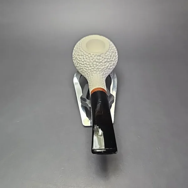 MBSD Meerschaum Deluxe Rusticated Author Block Meerschaum Pipe, Briar-Mortise, New - Image 6