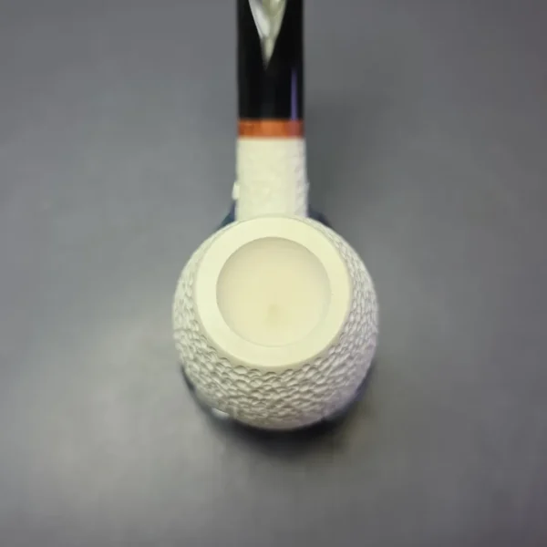 MBSD Meerschaum Deluxe Rusticated Brandy Block Meerschaum Pipe, Briar-Mortise, New - Image 6