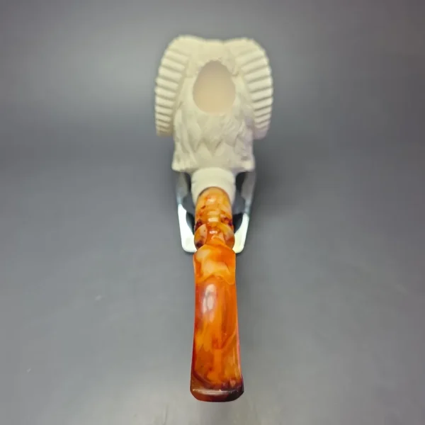 Ismail Baglan Magnum Ram w/ Case Estate Block Meerschaum Pipe, Unsmoked - Image 6