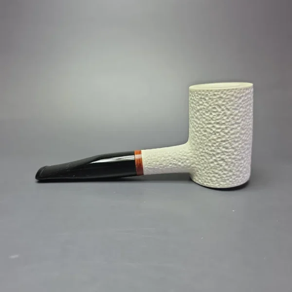 MBSD Meerschaum Deluxe Rusticated Poker Block Meerschaum Pipe, Briar-Mortise, New - Image 6