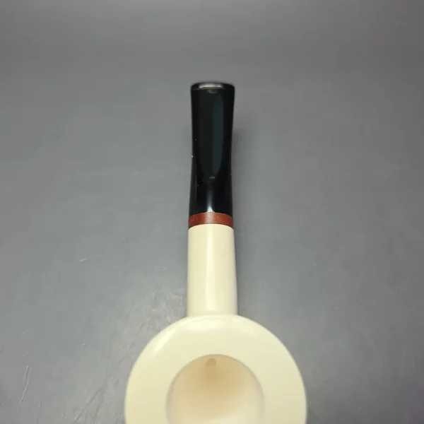 MBSD Meerschaum Deluxe Smooth Poker Block Meerschaum Pipe, Briar-Mortise, New, 9mm - Image 7