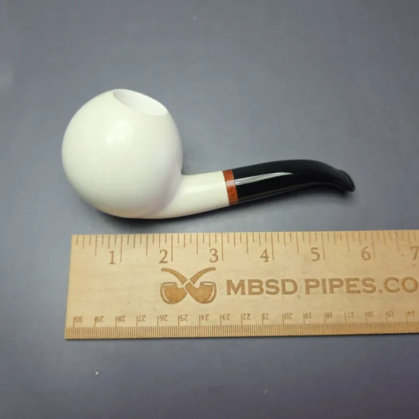 MBSD Meerschaum Deluxe Smooth Brandy Block Meerschaum Pipe, Briar-Mortise, New - Image 7