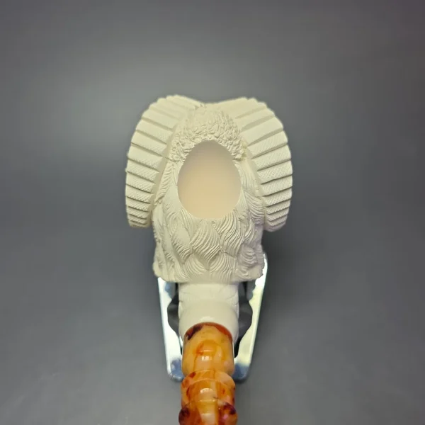 Ismail Baglan Magnum Ram w/ Case Estate Block Meerschaum Pipe, Unsmoked - Image 7