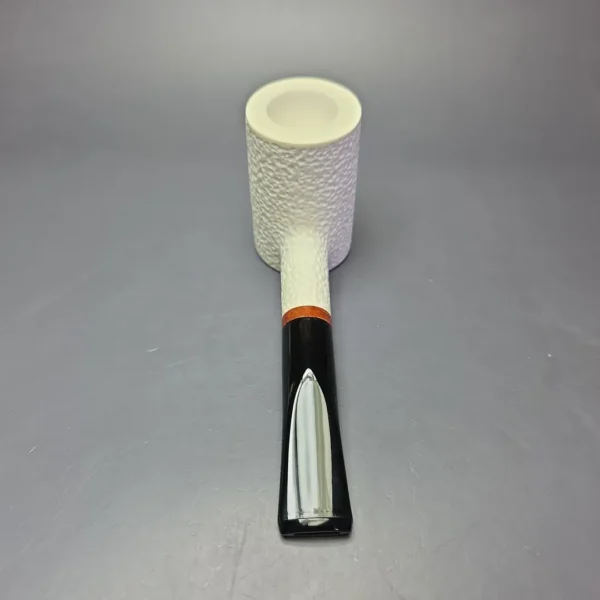 MBSD Meerschaum Deluxe Rusticated Poker Block Meerschaum Pipe, Briar-Mortise, New - Image 7