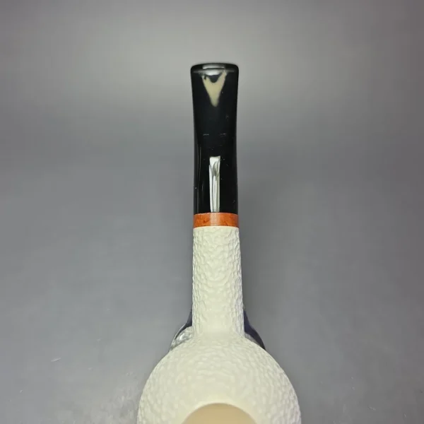 MBSD Meerschaum Deluxe Rusticated Apple Block Meerschaum Pipe, Briars-Mortise, New - Image 7