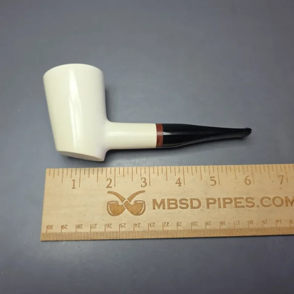 MBSD Meerschaum Deluxe Smooth Poker Block Meerschaum Pipe, Briar-Mortise, New, 9mm - Image 8