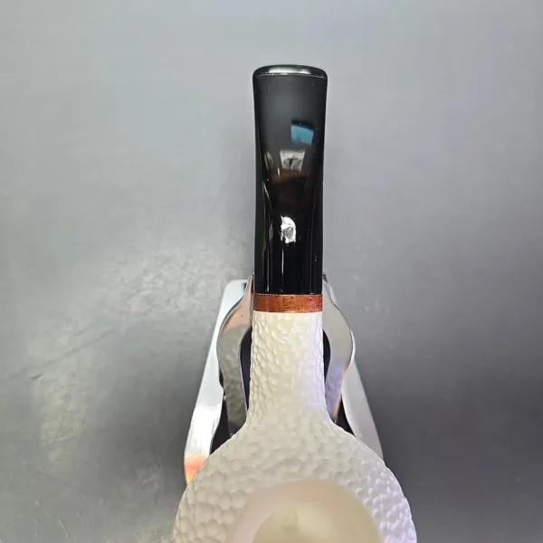 MBSD Meerschaum Deluxe Rusticated Author Block Meerschaum Pipe, Briar-Mortise, New - Image 8