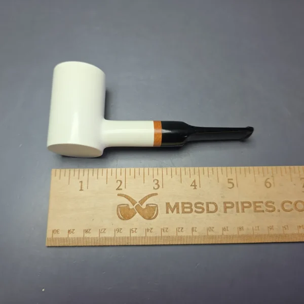 MBSD Meerschaum Deluxe Smooth Poker Block Meerschaum Pipe Briar-Mortise, New - Image 8