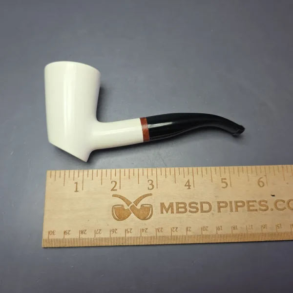 MBSD Meerschaum Deluxe Smooth Poker Block Meerschaum Pipe Briar-Mortise, New - Image 9