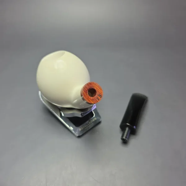 MBSD Meerschaum Deluxe Smooth Brandy Block Meerschaum Pipe, Briar-Mortise, New - Image 9