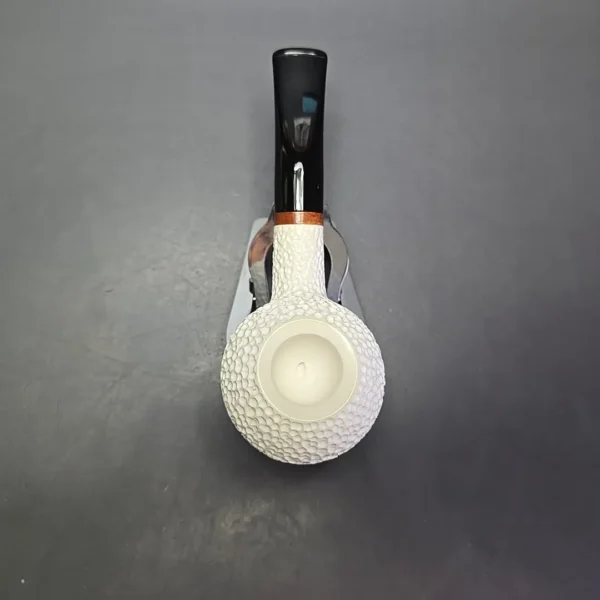 MBSD Meerschaum Deluxe Rusticated Author Block Meerschaum Pipe, Briar-Mortise, New - Image 9