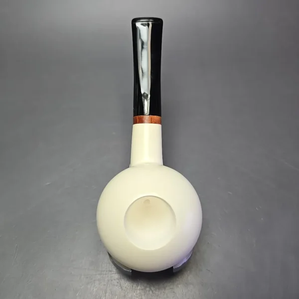 MBSD Meerschaum Deluxe Smooth Apple Block Meerschaum Pipe, Briar-Mortise, 9mm - Image 9
