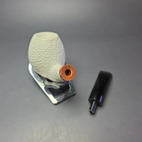 MBSD Meerschaum Deluxe Rusticated Brandy Block Meerschaum Pipe, Briar-Mortise, New - Image 9