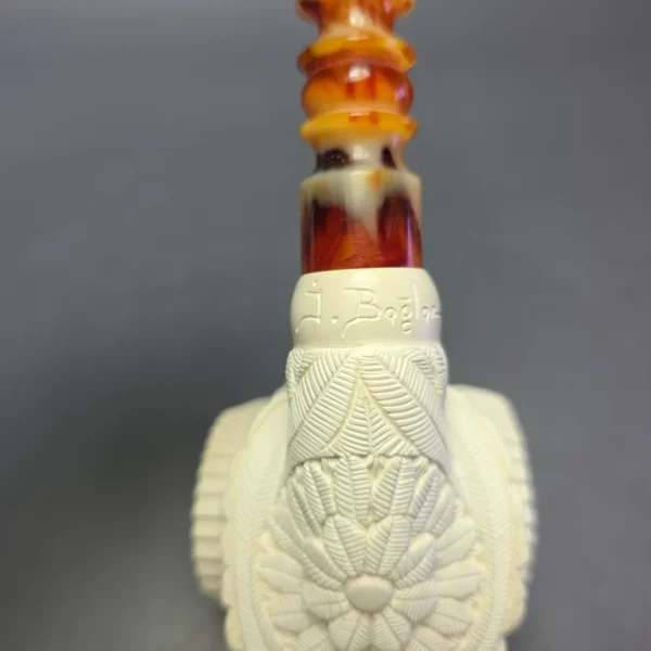 Ismail Baglan Magnum Ram w/ Case Estate Block Meerschaum Pipe, Unsmoked - Image 9