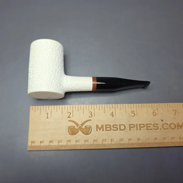 MBSD Meerschaum Deluxe Rusticated Poker Block Meerschaum Pipe, Briar-Mortise, New - Image 9
