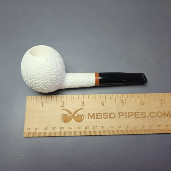 MBSD Meerschaum Deluxe Rusticated Apple Block Meerschaum Pipe, Briars-Mortise, New - Image 9