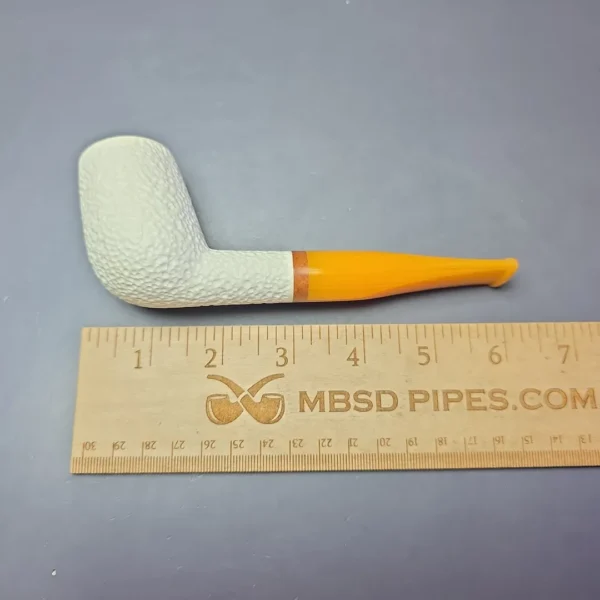 MBSD Meerschaum Deluxe Rusticated Belge Block Meerschaum Pipe, Briars-Mortise, New - Image 9