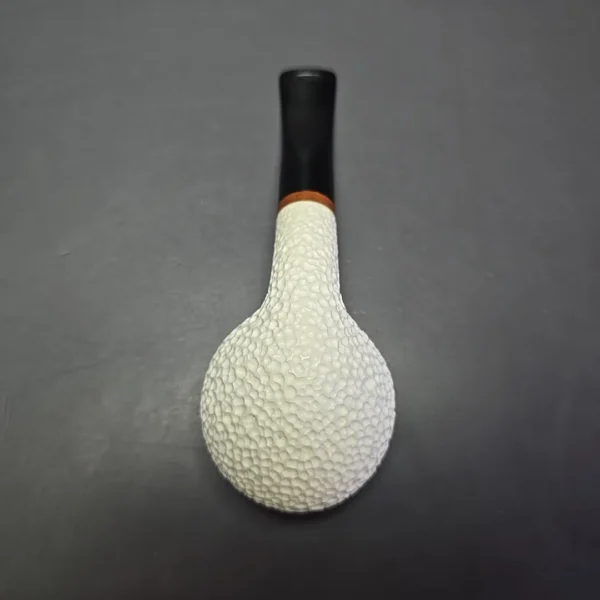MBSD Meerschaum Deluxe Rusticated Author Block Meerschaum Pipe, Briar-Mortise, New - Image 10