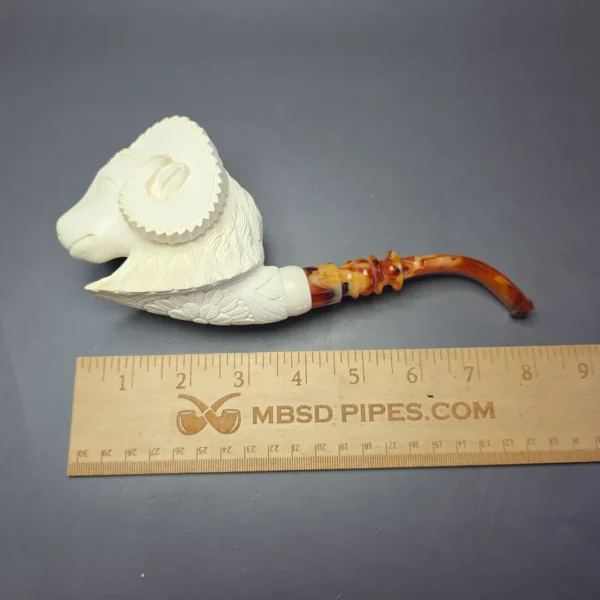 Ismail Baglan Magnum Ram w/ Case Estate Block Meerschaum Pipe, Unsmoked - Image 10