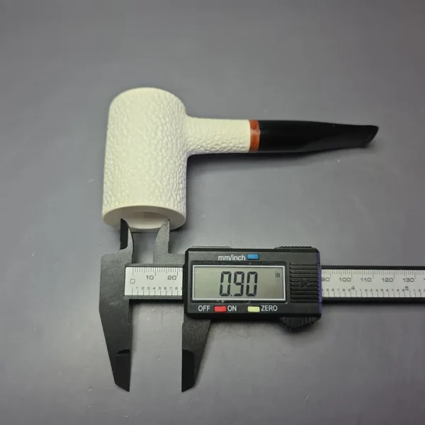 MBSD Meerschaum Deluxe Rusticated Poker Block Meerschaum Pipe, Briar-Mortise, New - Image 10