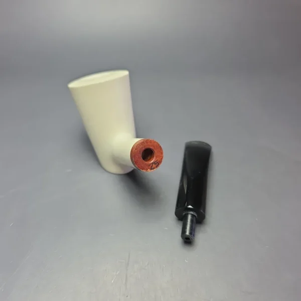 MBSD Meerschaum Deluxe Smooth Poker Block Meerschaum Pipe Briar-Mortise, New - Image 11