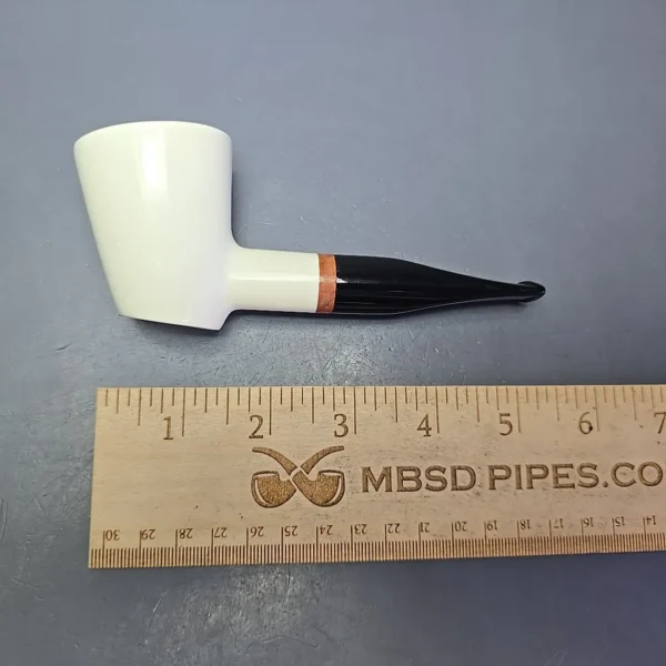 MBSD Meerschaum Deluxe Smooth Poker Block Meerschaum Pipe, Briar-Mortise, New - Image 11