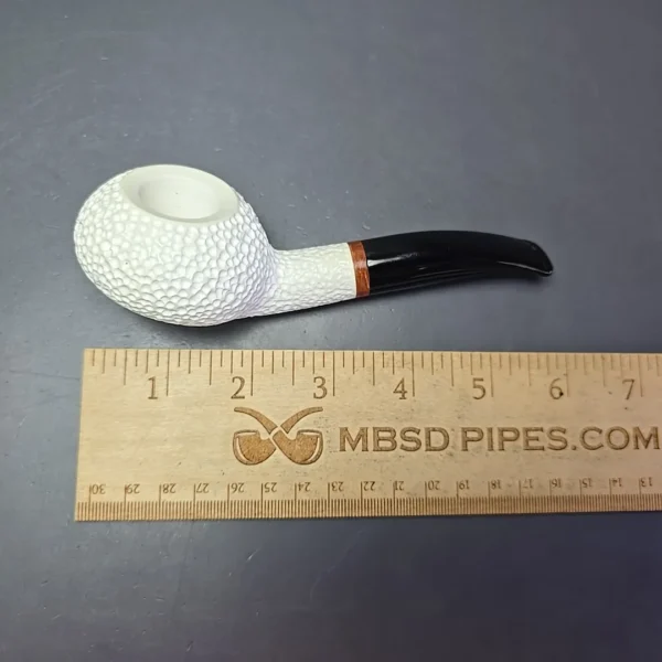 MBSD Meerschaum Deluxe Rusticated Author Block Meerschaum Pipe, Briar-Mortise, New - Image 11