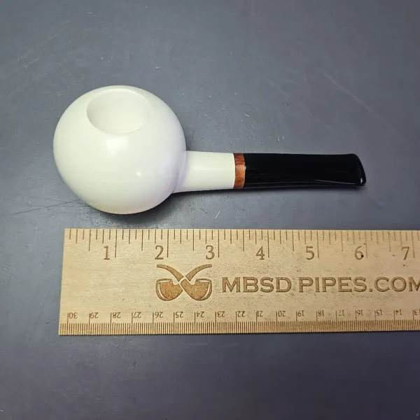 MBSD Meerschaum Deluxe Smooth Apple Block Meerschaum Pipe, Briar-Mortise, 9mm - Image 11