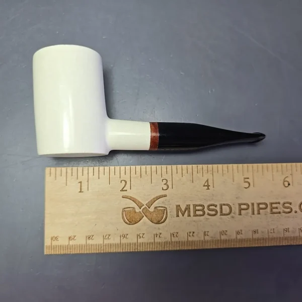 MBSD Meerschaum Translucent Poker Deluxe Block Meerschaum Pipe, Briar-Mortise, New - Image 11