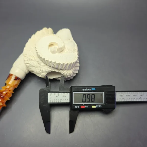 Ismail Baglan Magnum Ram w/ Case Estate Block Meerschaum Pipe, Unsmoked - Image 11