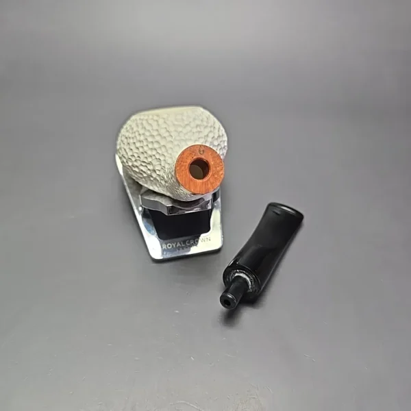 MBSD Meerschaum Deluxe Rusticated Author Block Meerschaum Pipe, Briar-Mortise, New - Image 13