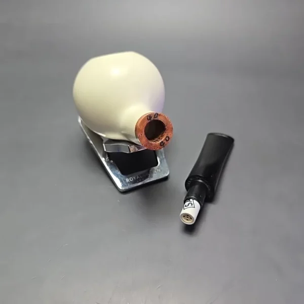 MBSD Meerschaum Deluxe Smooth Apple Block Meerschaum Pipe, Briar-Mortise, 9mm - Image 13