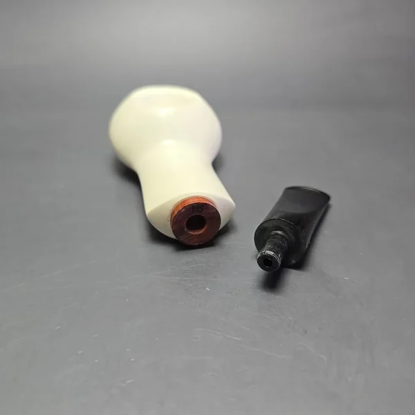 MBSD Meerschaum Deluxe Smooth Author Block Meerschaum Pipe, Briar-Mortise, New - Image 13