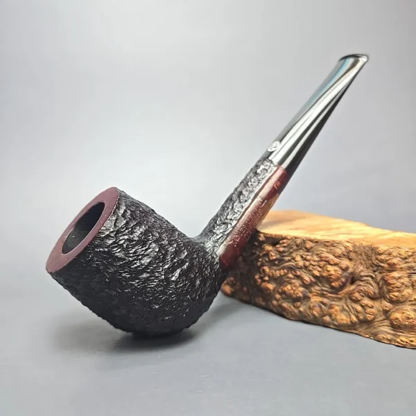 James Upshall Bark EXL Partially Rusticated Billiard Estate Briar Pipe, Unsmoked - Image 13