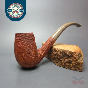 Pipe Tristan Sandblasted 120 LC Bent Billiard Handmade Briar Pipe, New