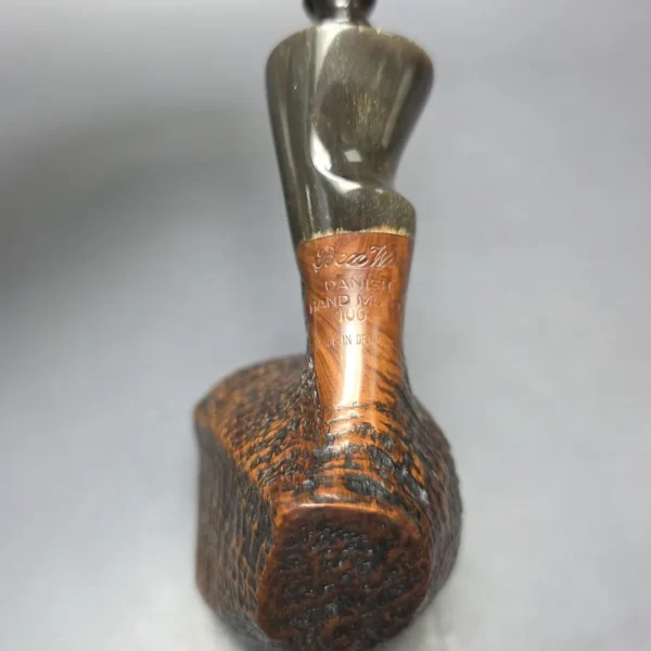 Ben Wade (Preben Holm) Danish Hand Model 100 XL Sandblasted Freehand Sitter w/ Horn Estate Briar Pipe, Danish Estates - Image 10