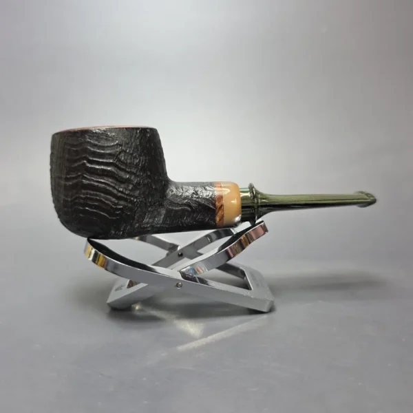 Graziano Tendi Partially Sandblasted Nosewarmer Pot w/ Horn Handmade Briar Pipe, New - Image 3