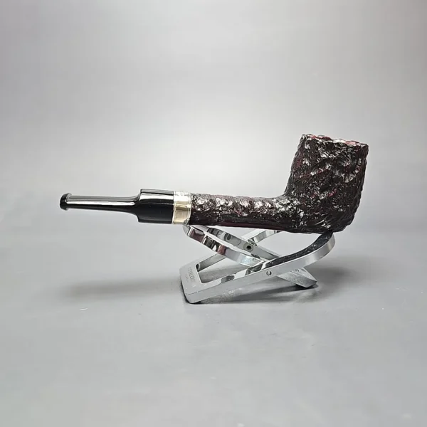 Peterson Cobble 53 Rusticated & Sandblasted Lovat w/ Silver Briar Pipe, New - Image 4