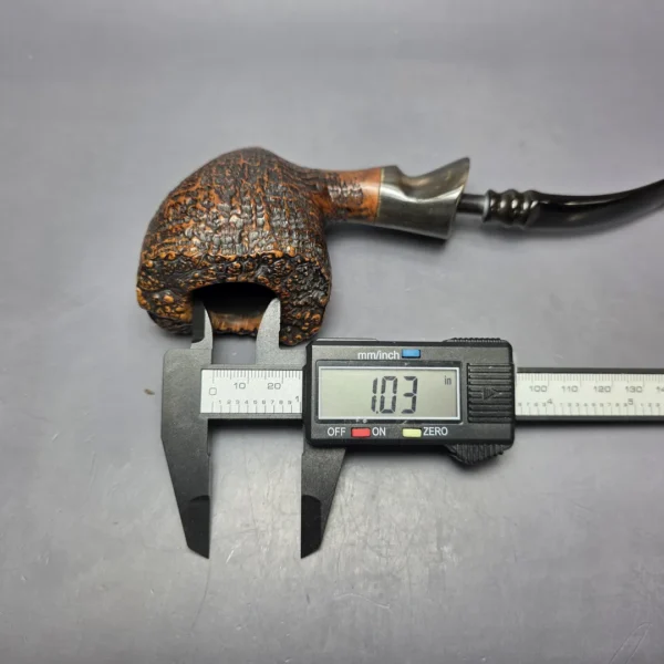 Ben Wade (Preben Holm) Danish Hand Model 100 XL Sandblasted Freehand Sitter w/ Horn Estate Briar Pipe, Danish Estates - Image 8