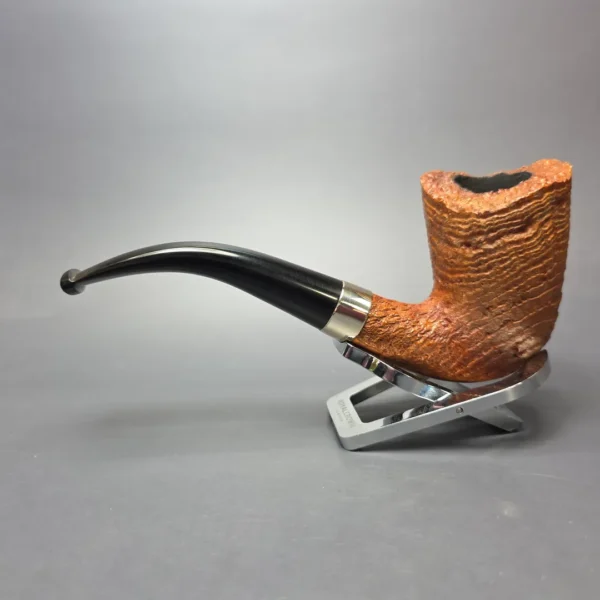 James Barber (Ferndown) Chevin Tudor 4 Star Sandblasted Dublin w/ Silver Estate Briar Pipe - Image 4