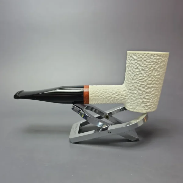 MBSD Meerschaum Deluxe Rusticated Poker Block Meerschaum Pipe, Briar-Mortise, New - Image 5