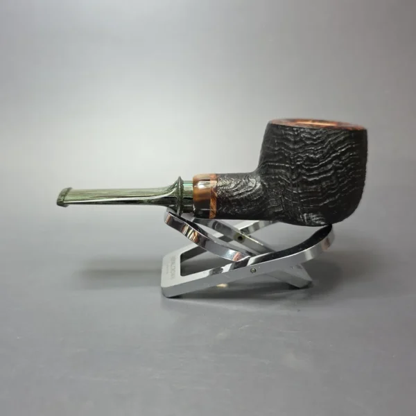 Graziano Tendi Partially Sandblasted Nosewarmer Pot w/ Horn Handmade Briar Pipe, New - Image 5