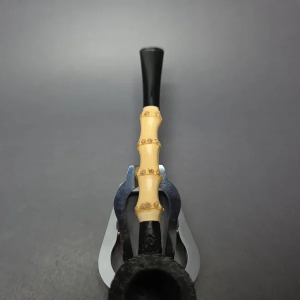 Pipe Tristan Sandblasted Billiard w/ Bamboo Handmade Briar Pipe, New - Image 6
