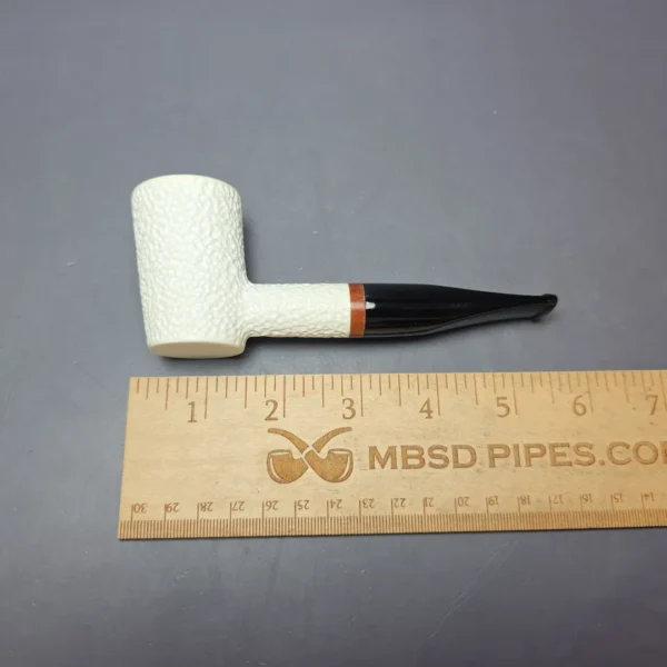 MBSD Meerschaum Deluxe Rusticated Poker Block Meerschaum Pipe, Briar-Mortise, New - Image 7