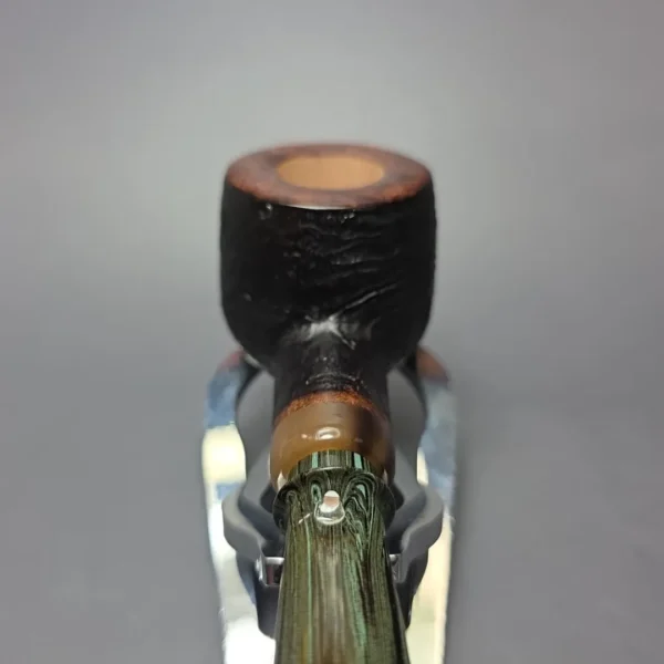 Graziano Tendi Partially Sandblasted Nosewarmer Pot w/ Horn Handmade Briar Pipe, New - Image 7