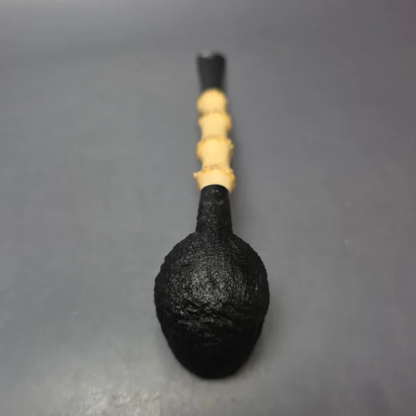 Pipe Tristan Sandblasted Billiard w/ Bamboo Handmade Briar Pipe, New - Image 7
