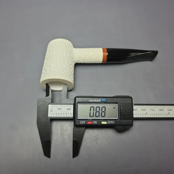 MBSD Meerschaum Deluxe Rusticated Poker Block Meerschaum Pipe, Briar-Mortise, New - Image 8